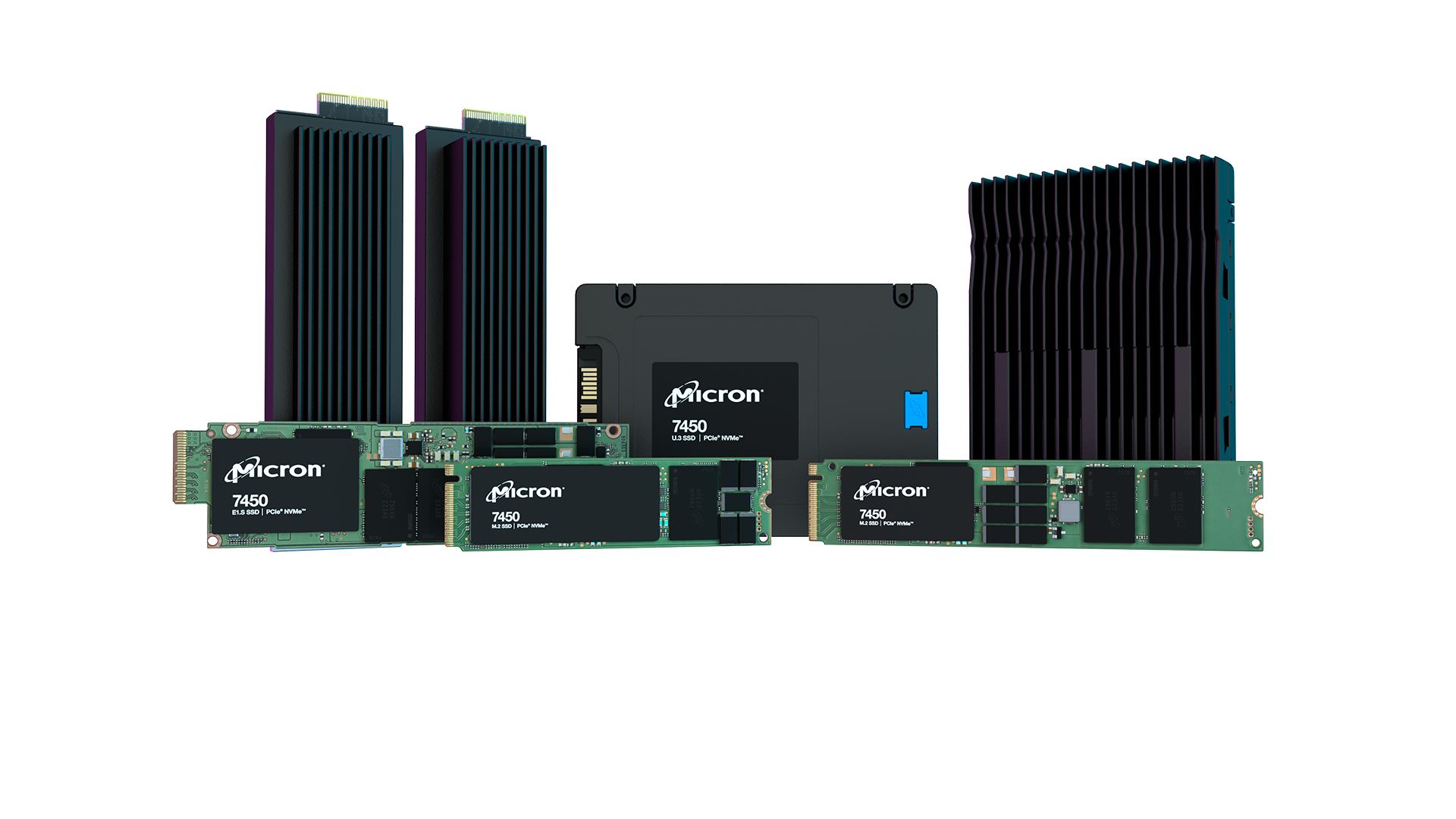 Micron 7450 SSD Bundle Transparent Background HD Group Image